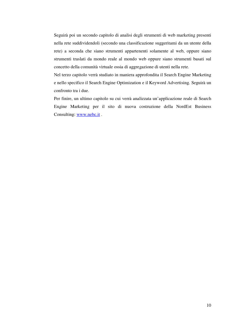 Anteprima della tesi: Il web marketing in italia e gli strumenti a disposizione delle imprese. Applicazione reale di search engine marketing, Pagina 2