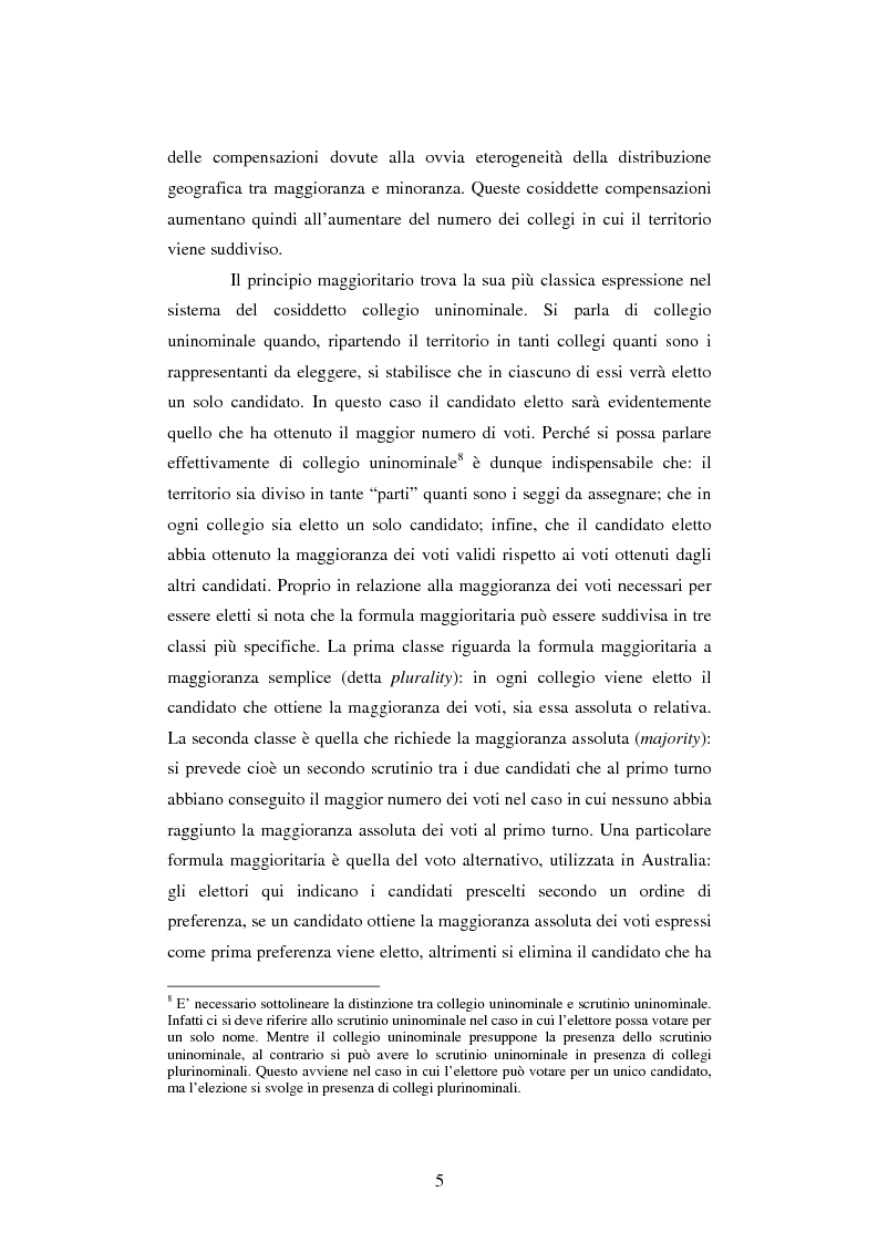 Anteprima della tesi: L'incidenza del sistema elettorale sul rapporto governo - parlamento, Pagina 5