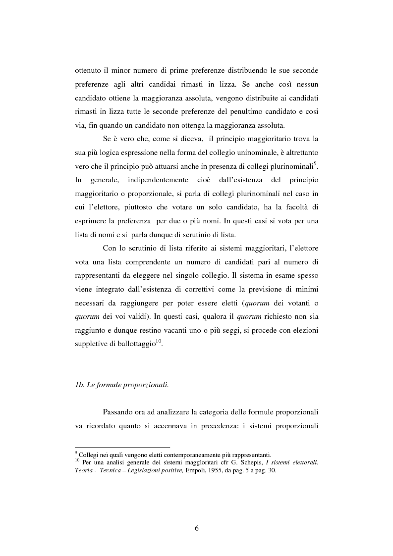 Anteprima della tesi: L'incidenza del sistema elettorale sul rapporto governo - parlamento, Pagina 6