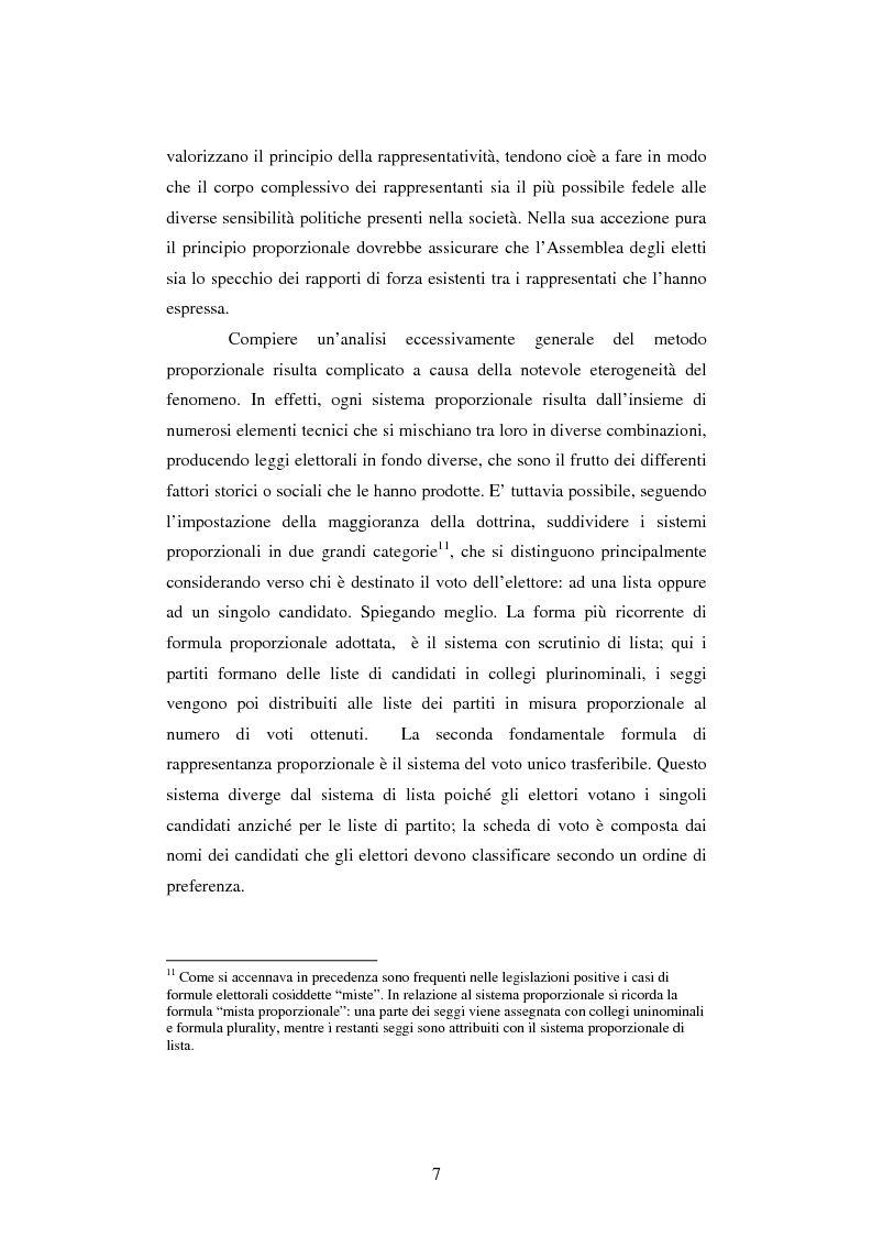 Anteprima della tesi: L'incidenza del sistema elettorale sul rapporto governo - parlamento, Pagina 7