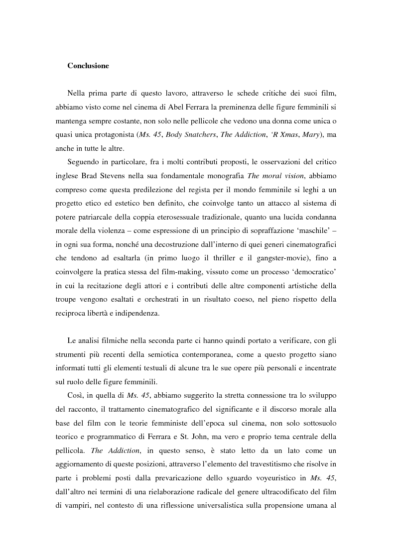 Anteprima della tesi: Le figure femminili nel cinema di Abel Ferrara, Pagina 3