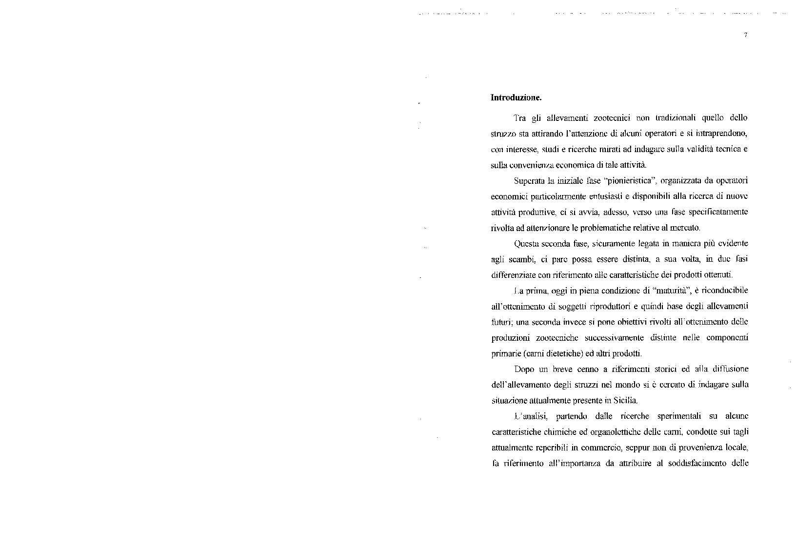 Anteprima della tesi: Indagini preliminari su alcuni allevamenti di struzzi della Sicilia centro-orientale e caratterizzazione delle carni, Pagina 1
