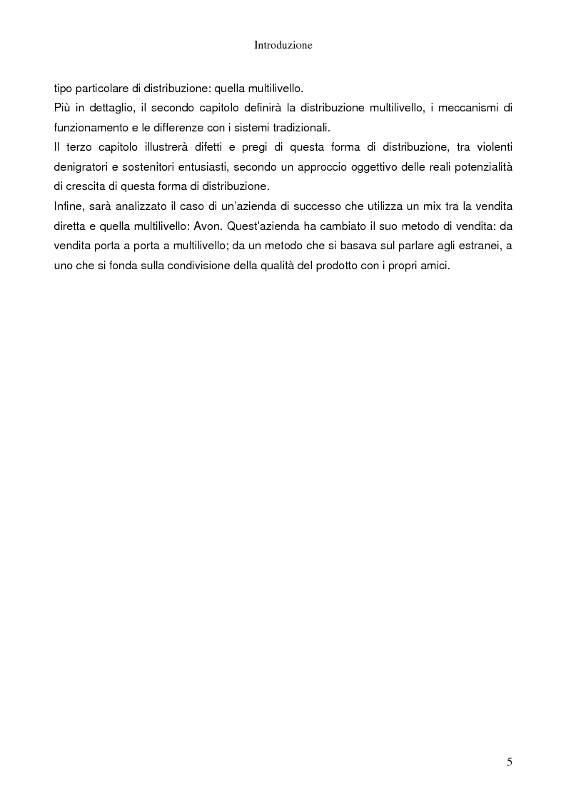 Anteprima della tesi: La distribuizione multilivello: il caso Avon, Pagina 3