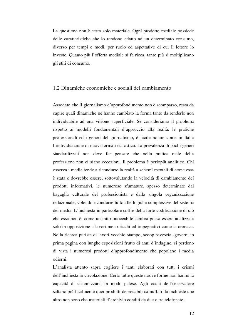 Anteprima della tesi: Il giornalismo d'inchiesta: nuovi spazi di ridefinizione, Pagina 9