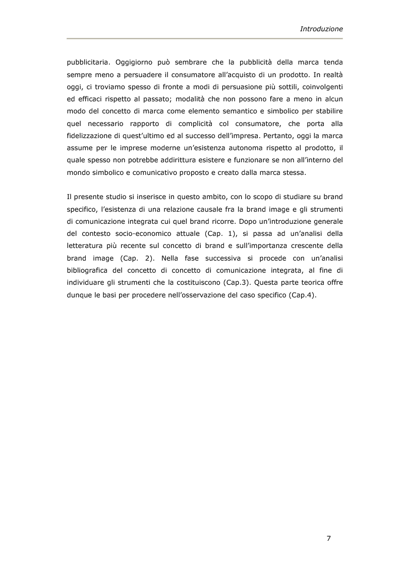 Anteprima della tesi: La comunicazione integrata come fonte dell’immagine di marca. Una verifica empirica: il caso Barilla., Pagina 2