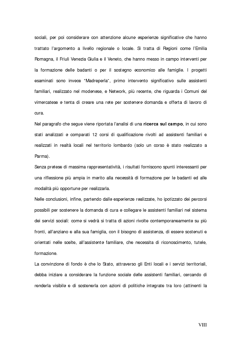Anteprima della tesi: Lavoro di cura domiciliare e immigrazione femminile: quali prospettive di politica sociale?, Pagina 5