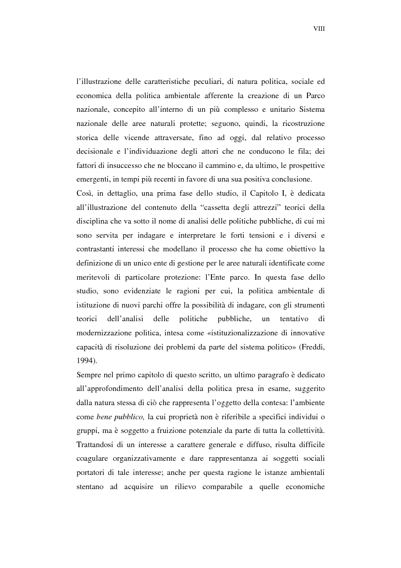 Anteprima della tesi: Attori ed interessi nel processo di costituzione di una politica ambientale: il caso del Parco Nazionale del Gargano., Pagina 2