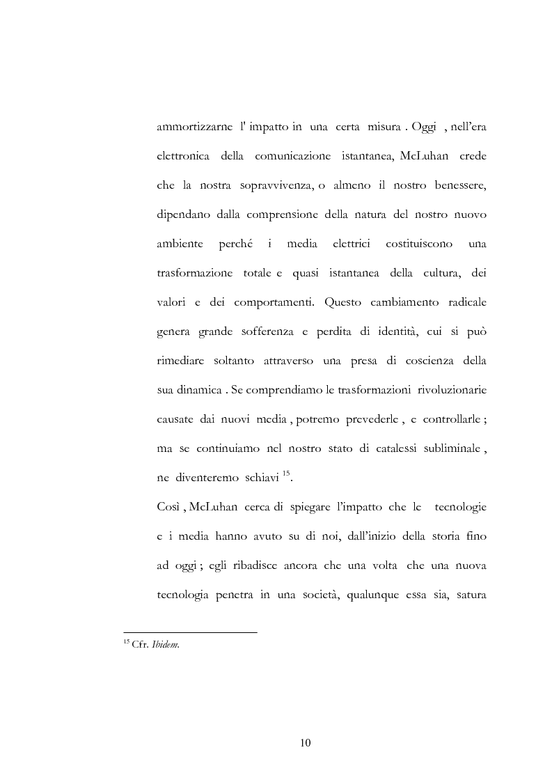 Anteprima della tesi: Marshall McLuhan e la comprensione dei media, Pagina 10