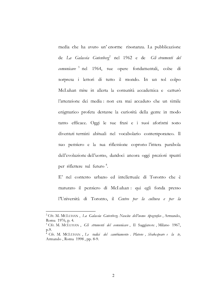 Anteprima della tesi: Marshall McLuhan e la comprensione dei media, Pagina 2