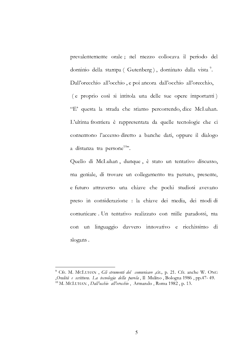 Anteprima della tesi: Marshall McLuhan e la comprensione dei media, Pagina 5