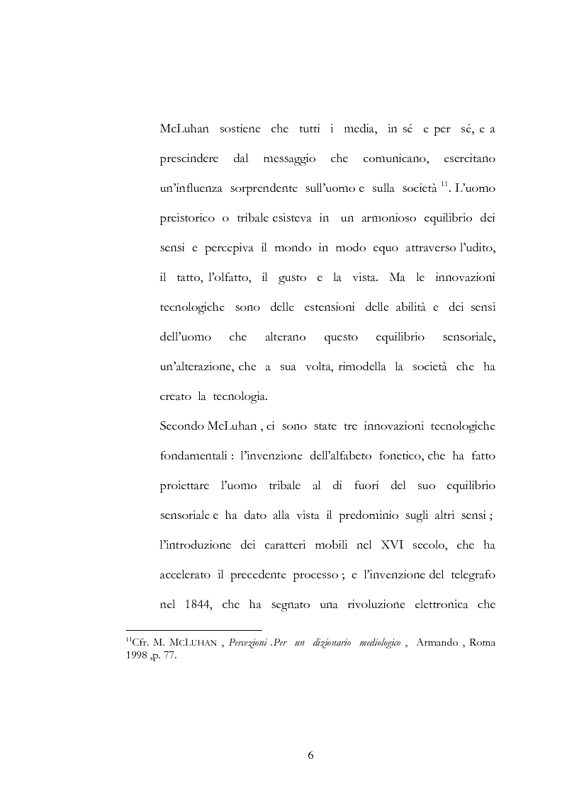 Anteprima della tesi: Marshall McLuhan e la comprensione dei media, Pagina 6