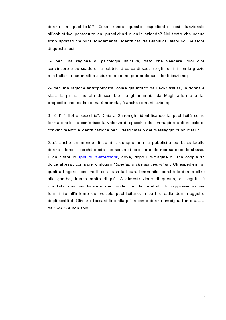 Anteprima della tesi: Donne e pubblicità: oltre alle gambe c'è di più! - Perché (e come) la figura femminile è sempre stata usata in pubblicità, Pagina 2
