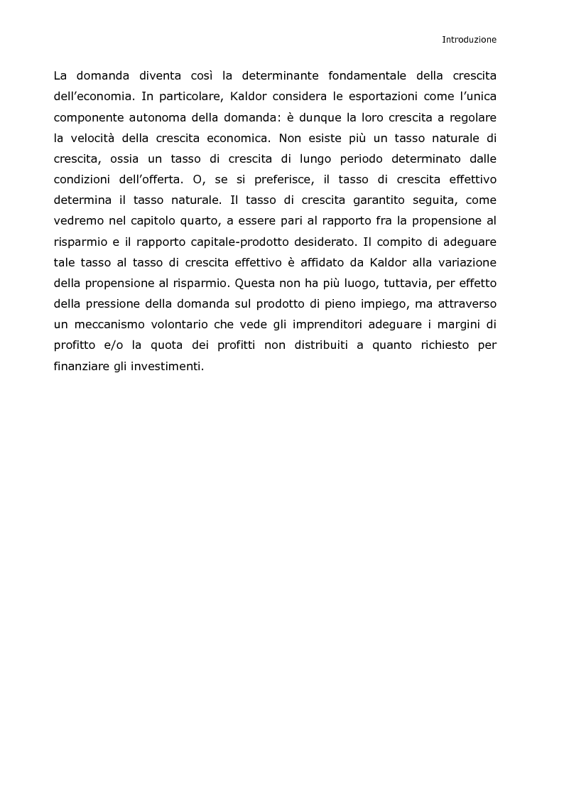 Anteprima della tesi: Tasso di crescita effettivo, naturale e garantito in Harrod e Kaldor, Pagina 3