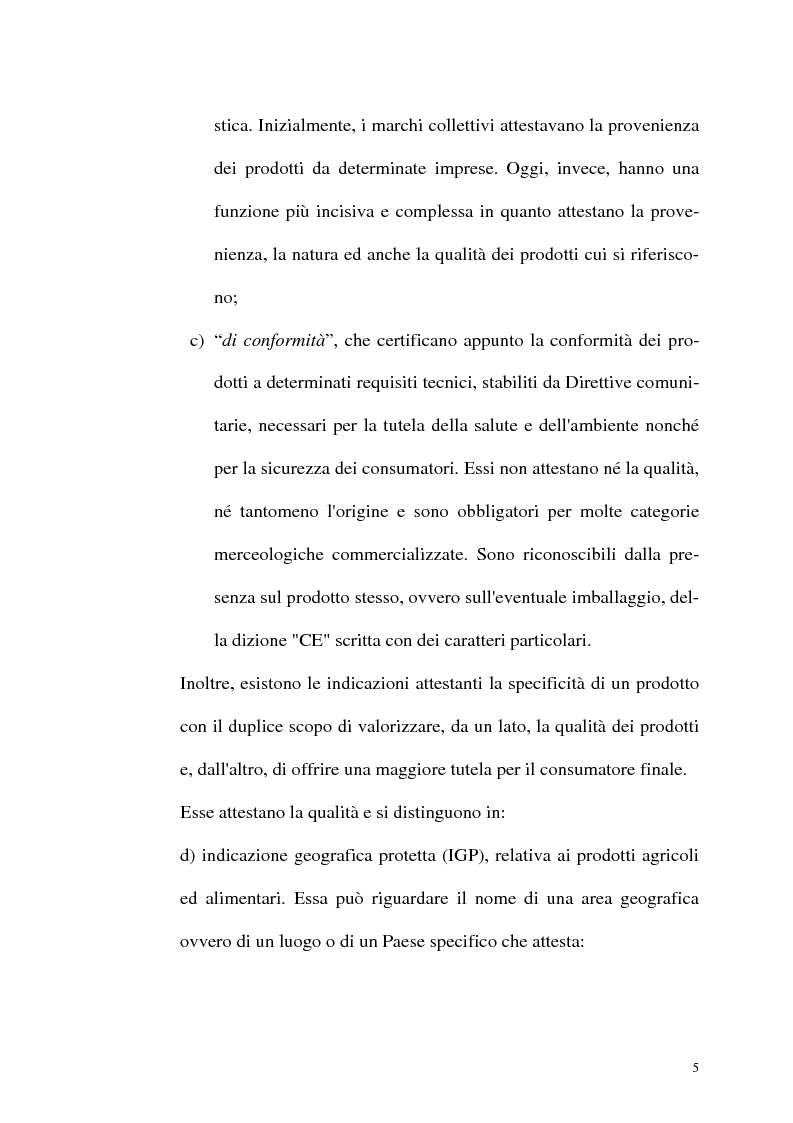 Anteprima della tesi: I marchi a tutela dei prodotti agroalimentari, Pagina 5