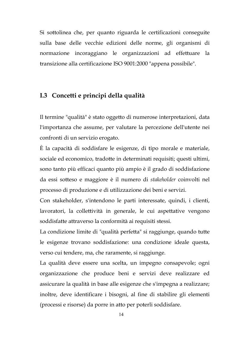 Anteprima della tesi: Raggiungere il successo attraverso la ''customer satisfaction''. Il caso delle aziende sanitarie, Pagina 14