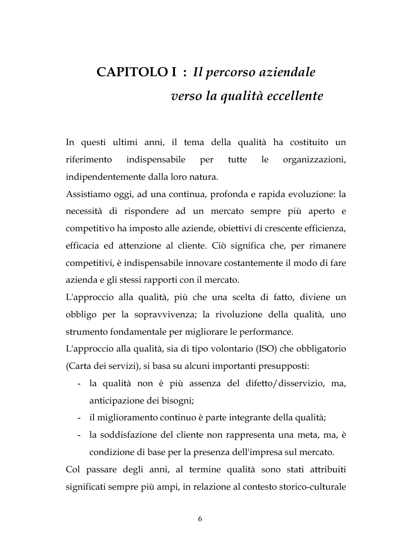 Anteprima della tesi: Raggiungere il successo attraverso la ''customer satisfaction''. Il caso delle aziende sanitarie, Pagina 6