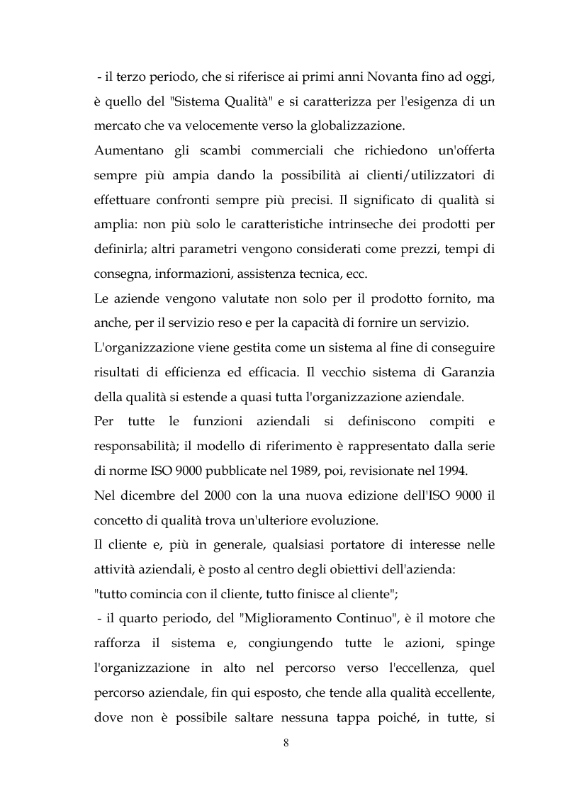 Anteprima della tesi: Raggiungere il successo attraverso la ''customer satisfaction''. Il caso delle aziende sanitarie, Pagina 8