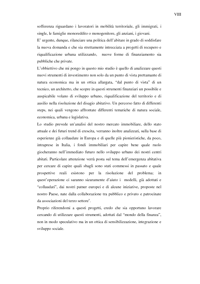 Anteprima della tesi: Fondo immobiliare: possibile leva finanziaria per il rilancio del ''Social Housing'', Pagina 3