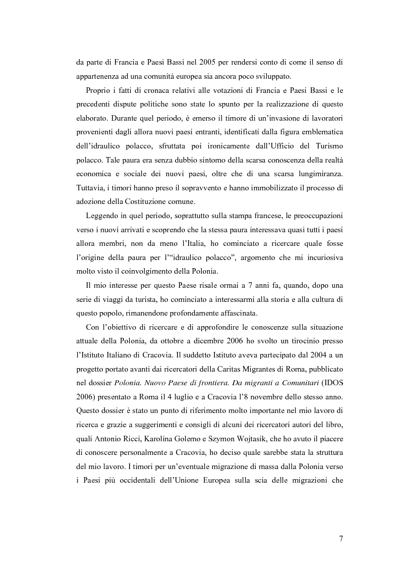 Anteprima della tesi: Polonia: frontiera dell'Unione Europea. La politica d'immigrazione nel contesto socio-giuridico polacco., Pagina 3