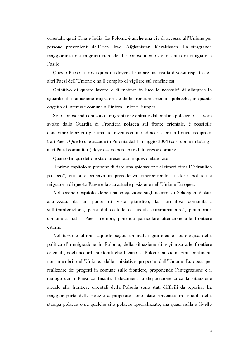 Anteprima della tesi: Polonia: frontiera dell'Unione Europea. La politica d'immigrazione nel contesto socio-giuridico polacco., Pagina 5
