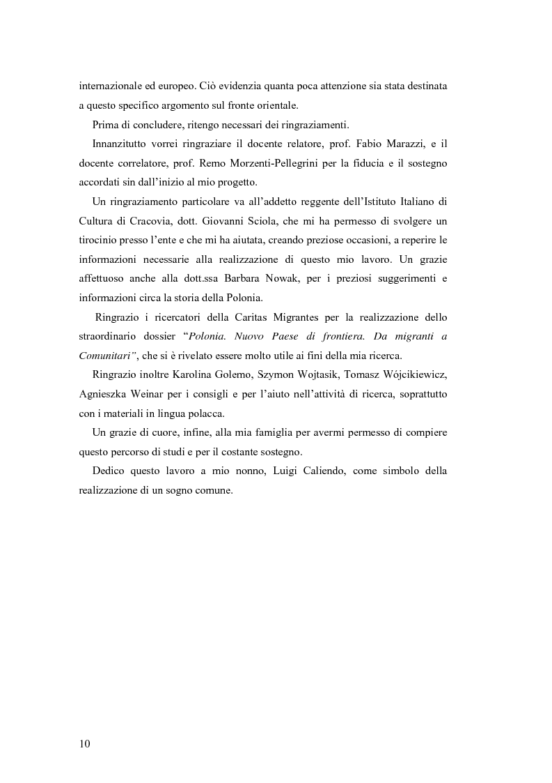 Anteprima della tesi: Polonia: frontiera dell'Unione Europea. La politica d'immigrazione nel contesto socio-giuridico polacco., Pagina 6