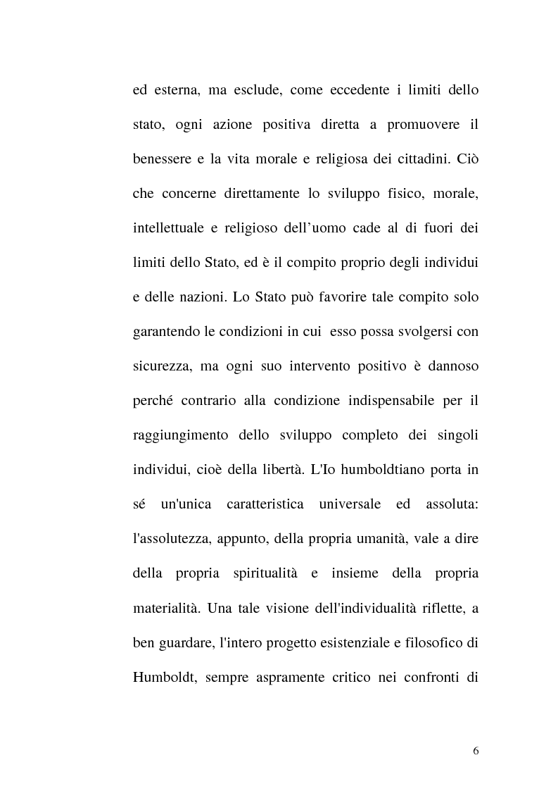 Anteprima della tesi: La costruzione dell'individualità nella filosofia politica di W. von Humboldt, Pagina 4