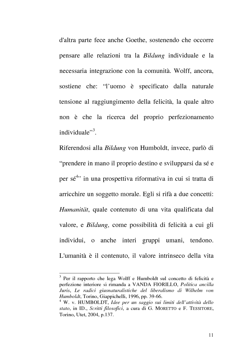 Anteprima della tesi: La costruzione dell'individualità nella filosofia politica di W. von Humboldt, Pagina 9