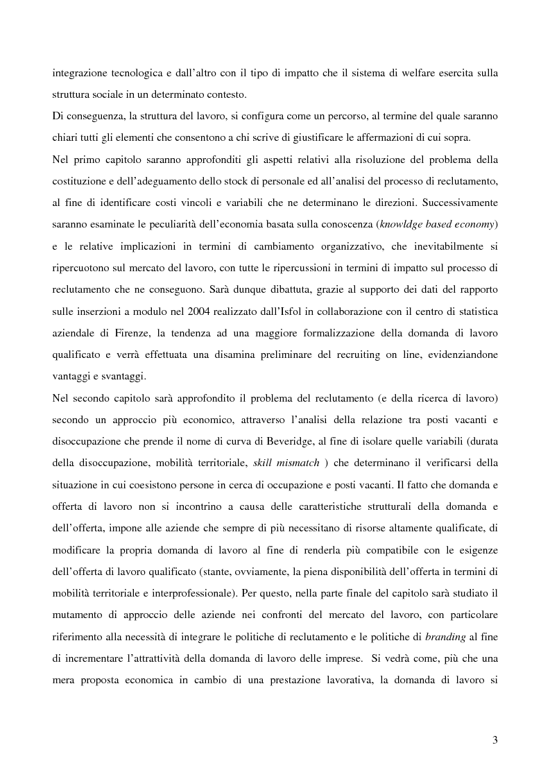 Anteprima della tesi: Capitale umano e relazioni sociali nello sviluppo del recruiting on line, Pagina 3