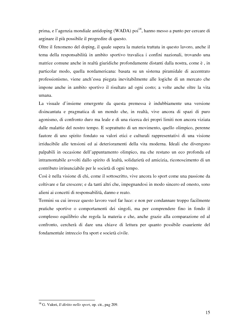 Anteprima della tesi: La responsabilità sportiva nell'ordinamento italiano e statunitense, Pagina 6