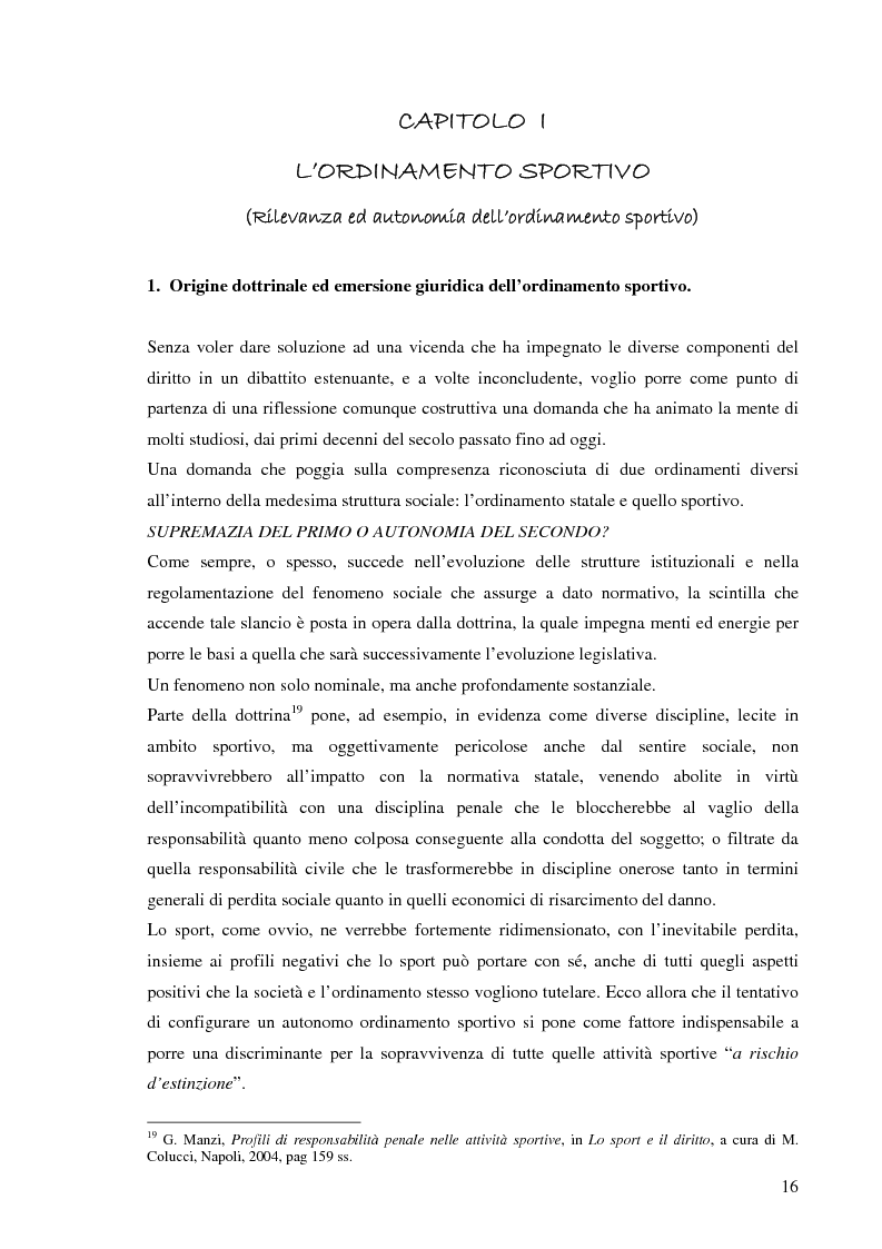 Anteprima della tesi: La responsabilità sportiva nell'ordinamento italiano e statunitense, Pagina 7