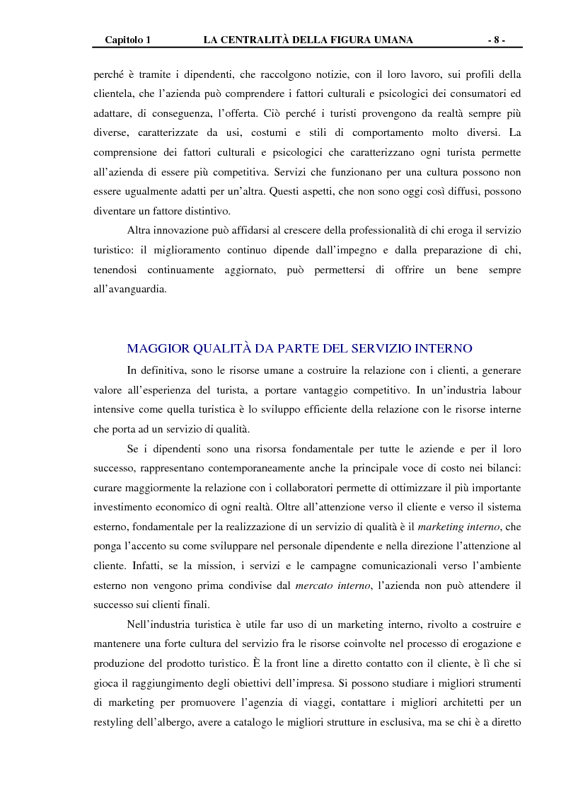 Anteprima della tesi: Leadership, gestire l'innovazione delle tecniche per promuovere la valorizzazione del capitale umano nelle imprese turistiche, Pagina 10