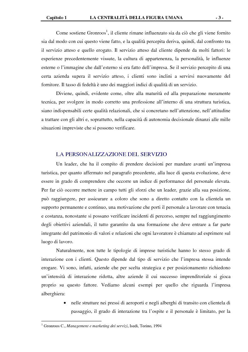 Anteprima della tesi: Leadership, gestire l'innovazione delle tecniche per promuovere la valorizzazione del capitale umano nelle imprese turistiche, Pagina 5
