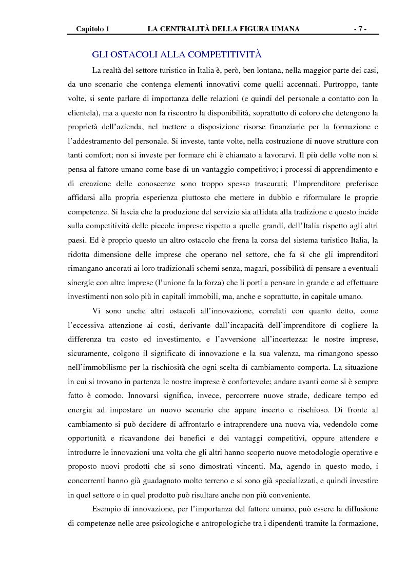 Anteprima della tesi: Leadership, gestire l'innovazione delle tecniche per promuovere la valorizzazione del capitale umano nelle imprese turistiche, Pagina 9