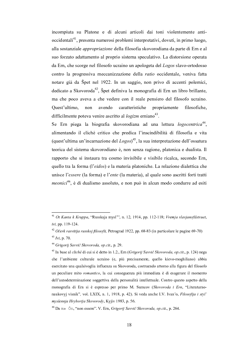 Anteprima della tesi: Il dialogo di H.S. Skovoroda ''Beseda 1-ja narecennaja Observatorium (Sion)'': fonti bibliche e patristiche, Pagina 14