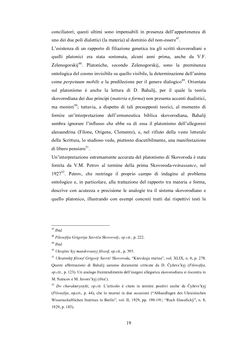 Anteprima della tesi: Il dialogo di H.S. Skovoroda ''Beseda 1-ja narecennaja Observatorium (Sion)'': fonti bibliche e patristiche, Pagina 15
