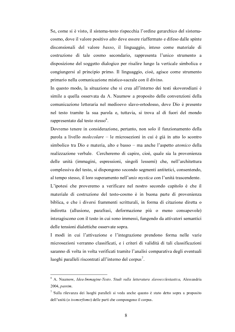Anteprima della tesi: Il dialogo di H.S. Skovoroda ''Beseda 1-ja narecennaja Observatorium (Sion)'': fonti bibliche e patristiche, Pagina 4