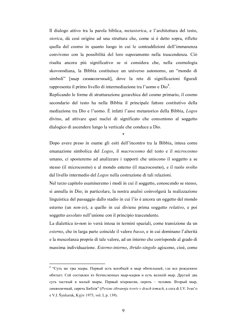 Anteprima della tesi: Il dialogo di H.S. Skovoroda ''Beseda 1-ja narecennaja Observatorium (Sion)'': fonti bibliche e patristiche, Pagina 5