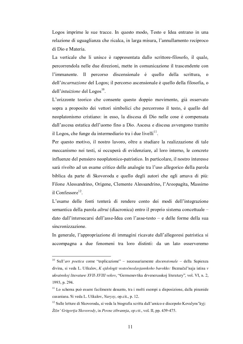 Anteprima della tesi: Il dialogo di H.S. Skovoroda ''Beseda 1-ja narecennaja Observatorium (Sion)'': fonti bibliche e patristiche, Pagina 7