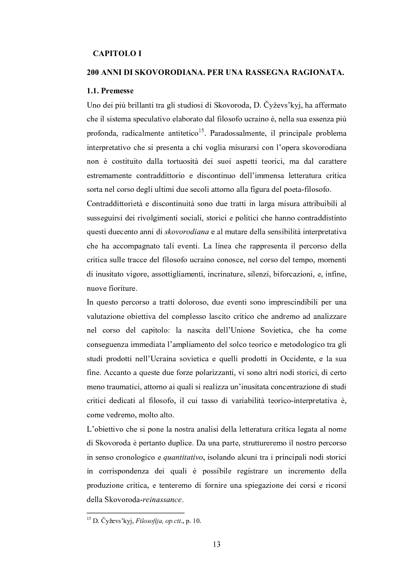 Anteprima della tesi: Il dialogo di H.S. Skovoroda ''Beseda 1-ja narecennaja Observatorium (Sion)'': fonti bibliche e patristiche, Pagina 9