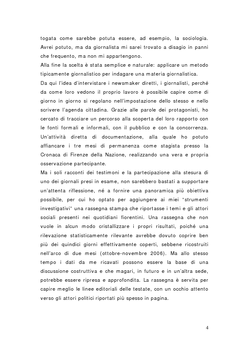 Anteprima della tesi: Raccontare il locale - Un'analisi della stampa fiorentina, Pagina 2