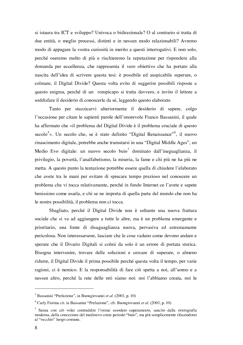 Anteprima della tesi: Digital Divide e sviluppo umano. Contraddizioni e squilibri della Società in rete, Pagina 4