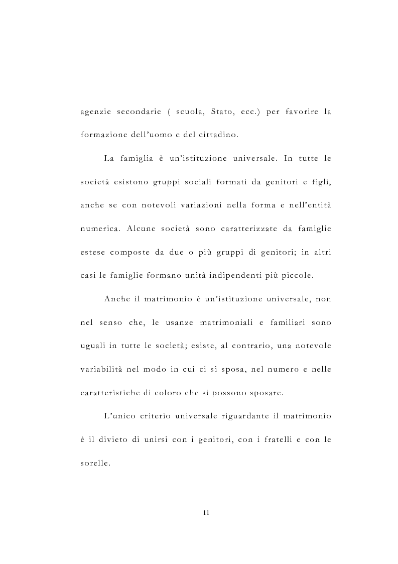 Anteprima della tesi: La famiglia: tipologie e forme, Pagina 7