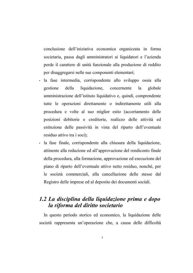 Anteprima della tesi: Il bilancio finale nella liquidazione societaria, Pagina 6