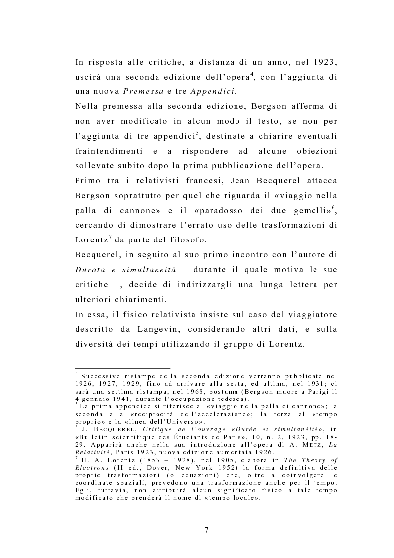Anteprima della tesi: Bergson e Einstein: un confronto mancato, Pagina 2