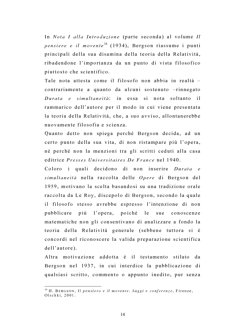 Anteprima della tesi: Bergson e Einstein: un confronto mancato, Pagina 9