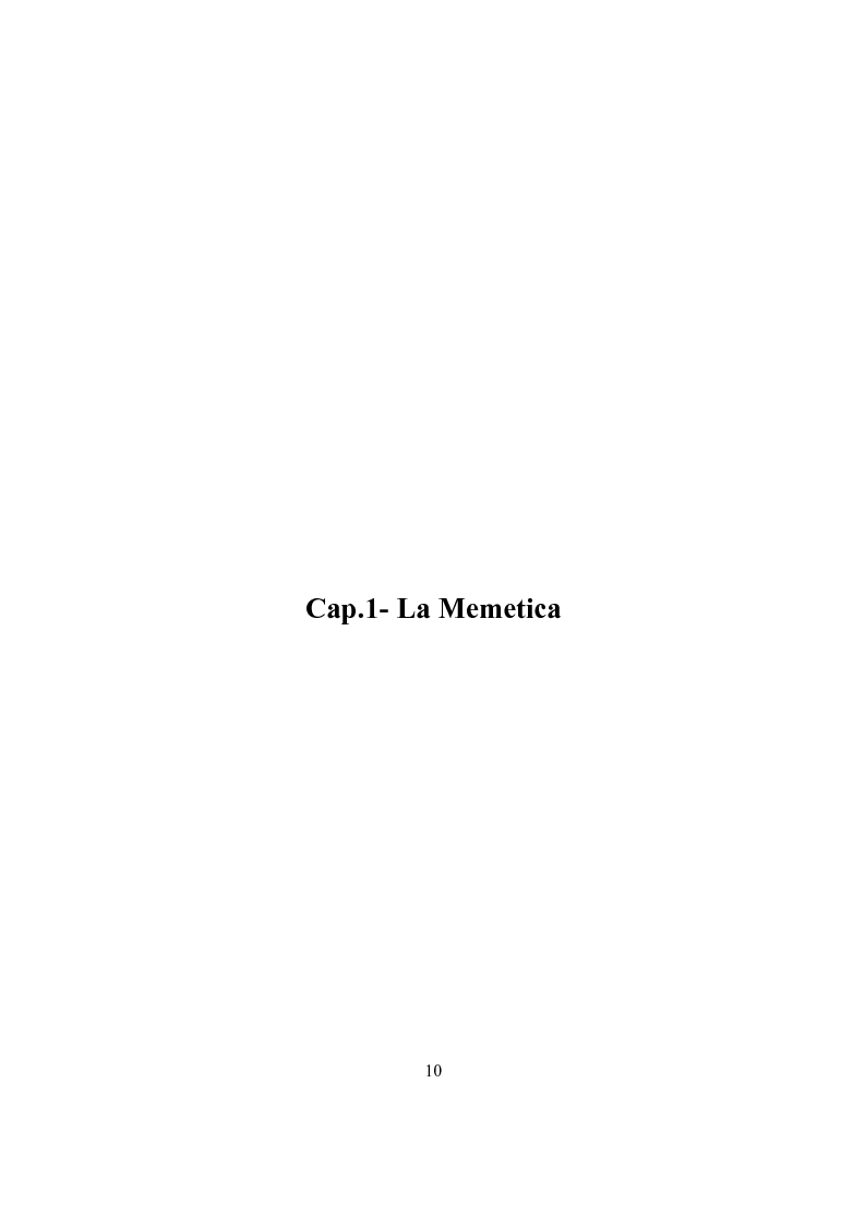Anteprima della tesi: La memetica : un nuovo approccio teorico allo studio delle pratiche sociali, Pagina 6