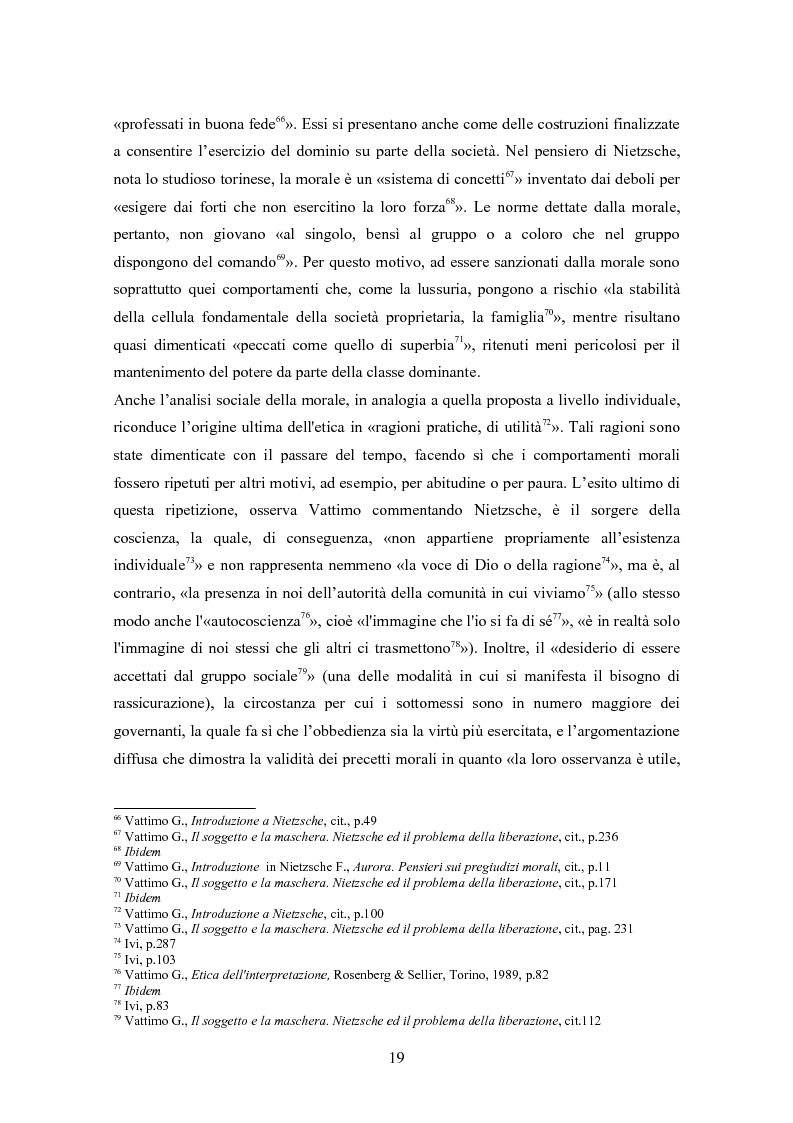 Anteprima della tesi: Secolarizzazione ed indebolimento dell'essere: l'interpretazione di Nietzsche ed Heidegger proposta da Vattimo per la società post-moderna, Pagina 11