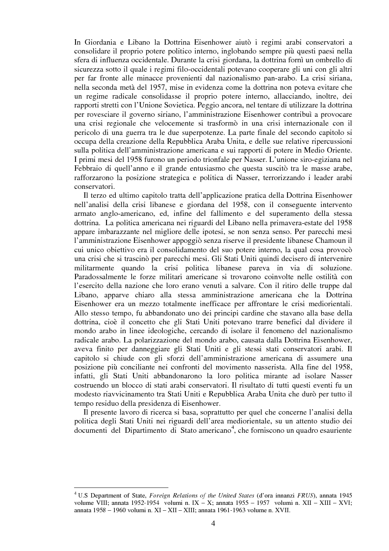 Anteprima della tesi: La Dottrina Eisenhower Genesi e Sviluppi 1956 - 1958, Pagina 4