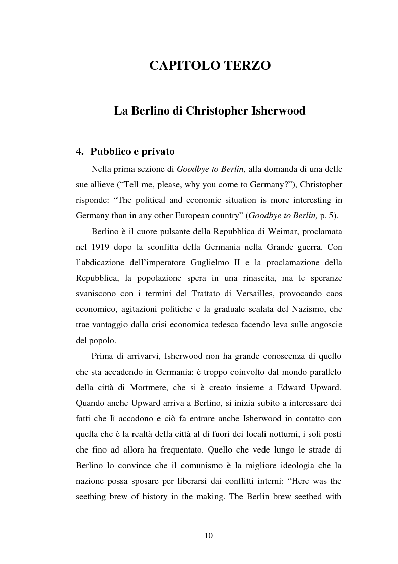 Anteprima della tesi: ''Elegies for a dying city'': l'immagine della città di Berlino nelle Berlin Stories di Christopher Isherwood, Pagina 10
