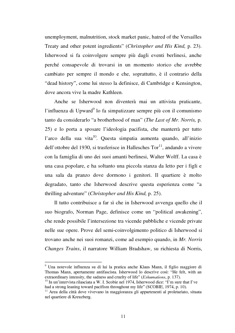 Anteprima della tesi: ''Elegies for a dying city'': l'immagine della città di Berlino nelle Berlin Stories di Christopher Isherwood, Pagina 11